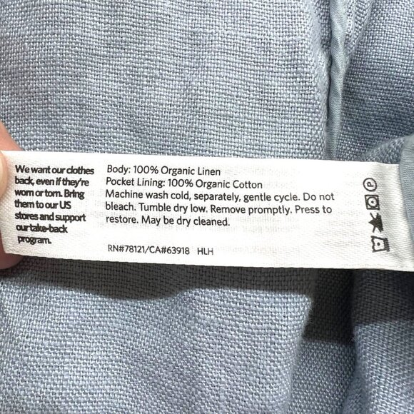 Eileen Fisher Dawn Open Front Organic Linen Jacket Blue Size XS - Picture 9 of 10